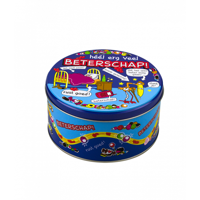 Gefüllte Bonbondose Genesungswünsche und 500 Gramm