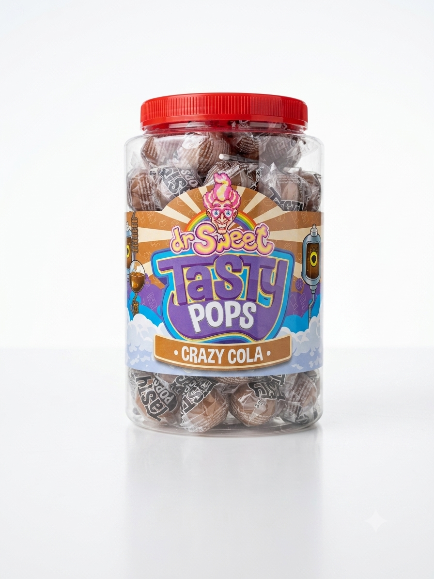 Dr. Sweet Tasty Pop Crazy Cola 70 stuks