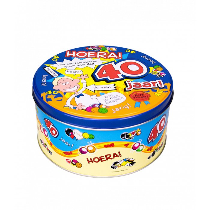 Gefüllte Süßigkeitendose 40 Jahre Mann und 500 Gramm