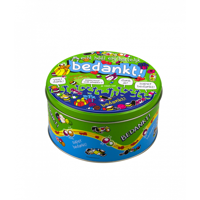 Gefüllte Süßigkeitendose Danke und 500 Gramm